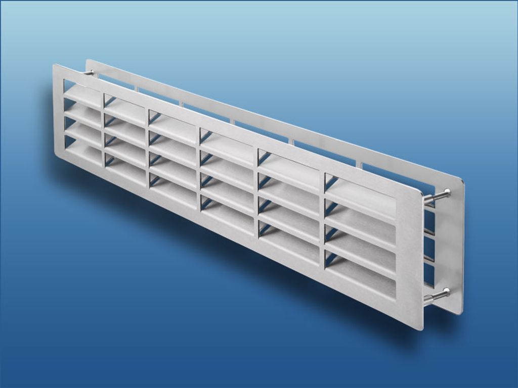 Türlüftungsgitter Schallgedämmt Doppelseitig 450x100mm - Aluminium Oder Weiß, Für Türstärke 40-45mm