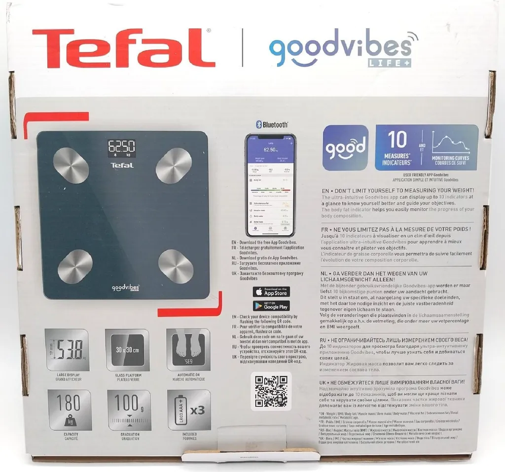 Pèse-personne Tefal Goodvibes Life+ connecté avec Analyse de 10 Indices - 22