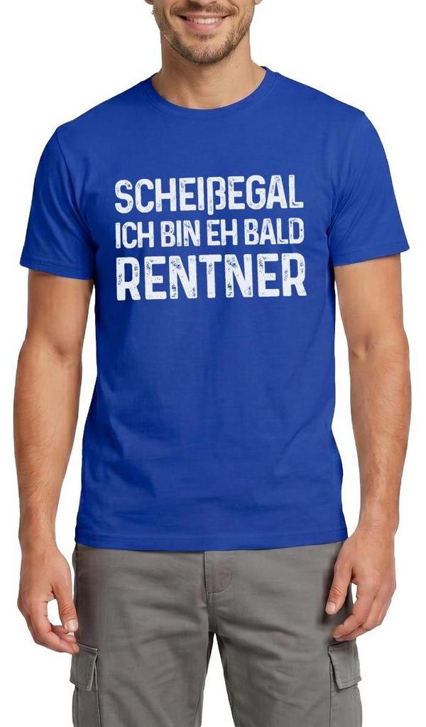 Spreadshirt Egal Ich Bin Eh Bald Rentner Geschenk Zur Rente Männer T-Shirt, S, Dunkelblau