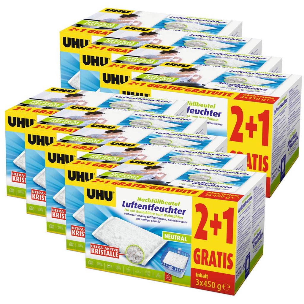 27x UHU 47135 Luftentfeuchter Nachfüllbeutel 450 gDuftneutral