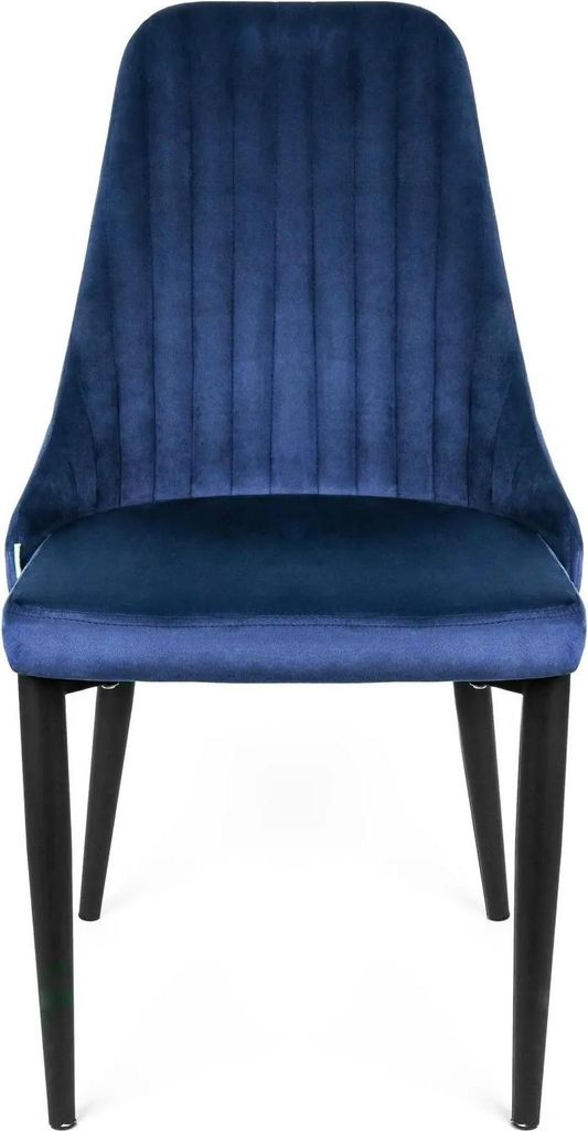 Krzesło welurowe LOUIS granatowe Zdjęcie produktu 