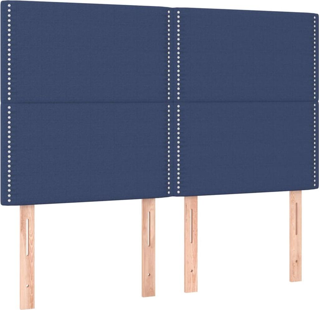 vidaXL Kopfteil Blau 144x5x118/128 cm Stoff