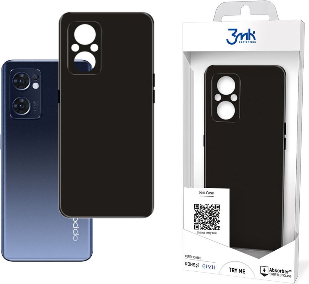 3mk Matt Case für Oppo Reno 7 Z 5G - Elegante schwarze Hülle KP20295