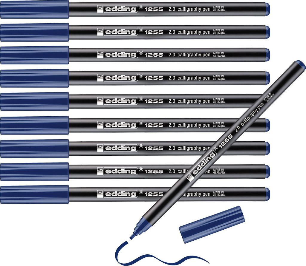 Edding Faserschreiber 'Calligraphy Pen 1255 2.0', Blau (10 Stück)