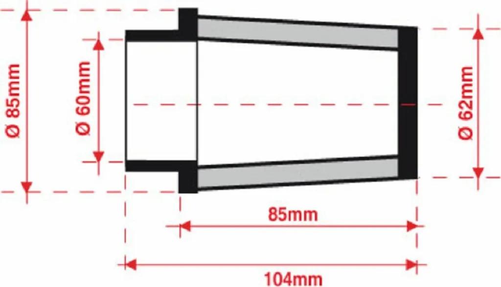 Filtre à air conique 60 mm pour remplacer un filtre encrassé