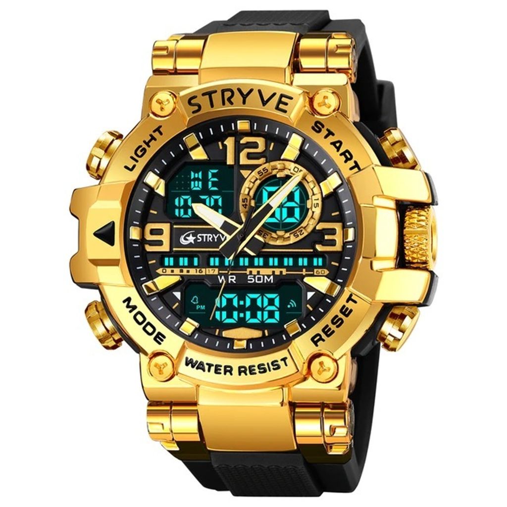 STRYVE Herrenuhr Schwarz/Gold – Sportlich & Elegant KP21616
