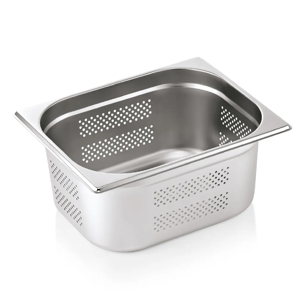 Contenitore Gastronorm Forato 1/2 Inox 150mm | Capacità 9,5 Litri