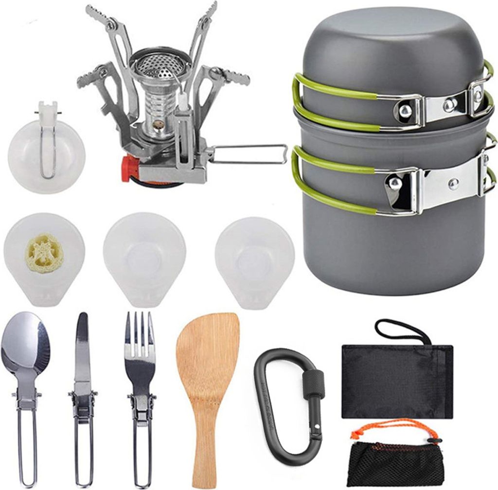 Camping Wandern Kochgeschirr Set Outdoor Tragbare Picknick Kochgeschirr Kit Alumina Topf Set Reise Kochen Zubehoer