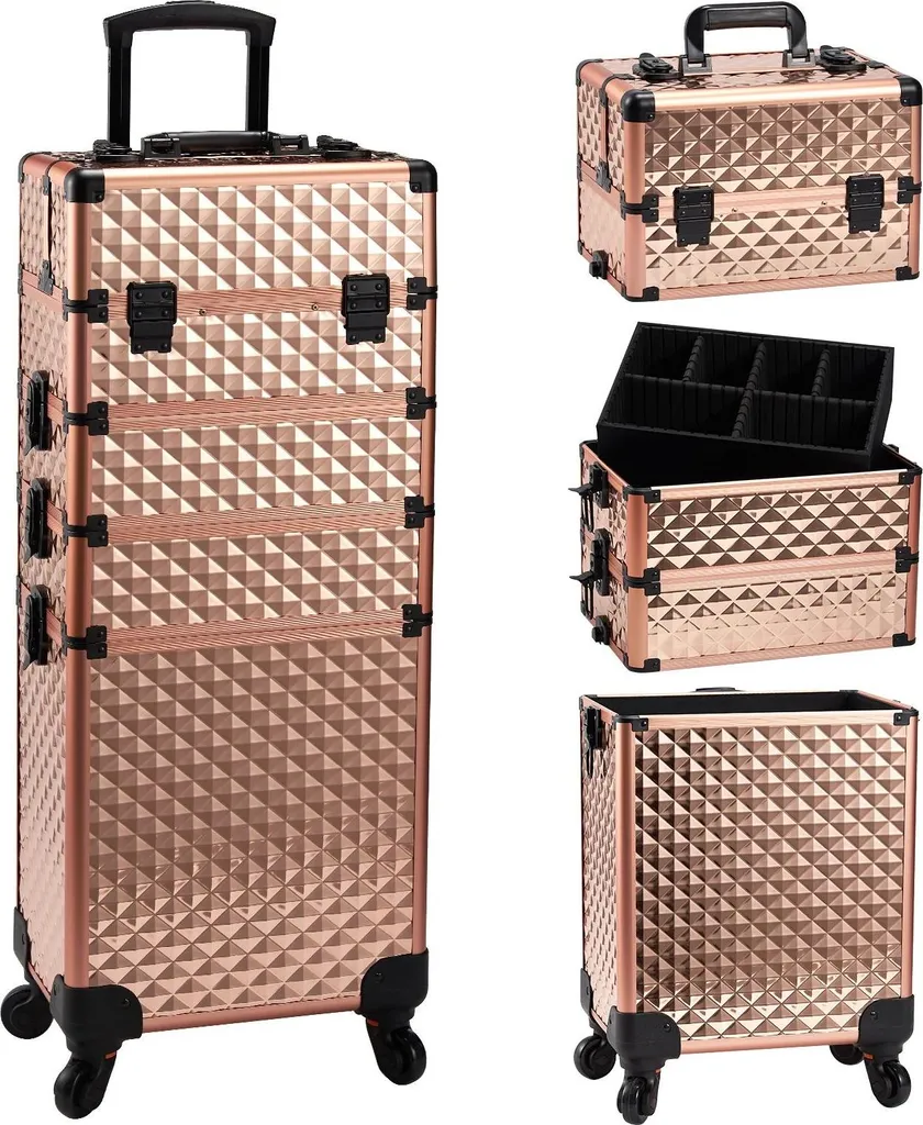 Trousse maquillage or rose : fini le désordre avec ce grand format