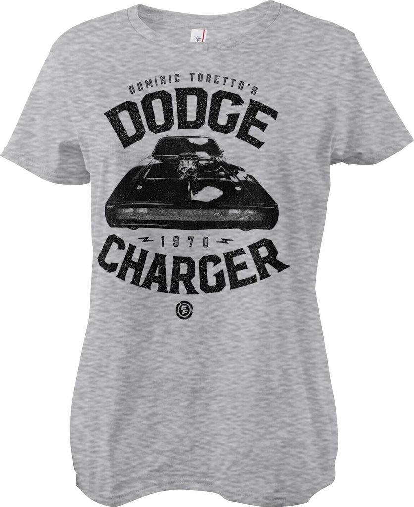 Toretto's Dodge Charger Girly Tee - Medium - HeatherGrey