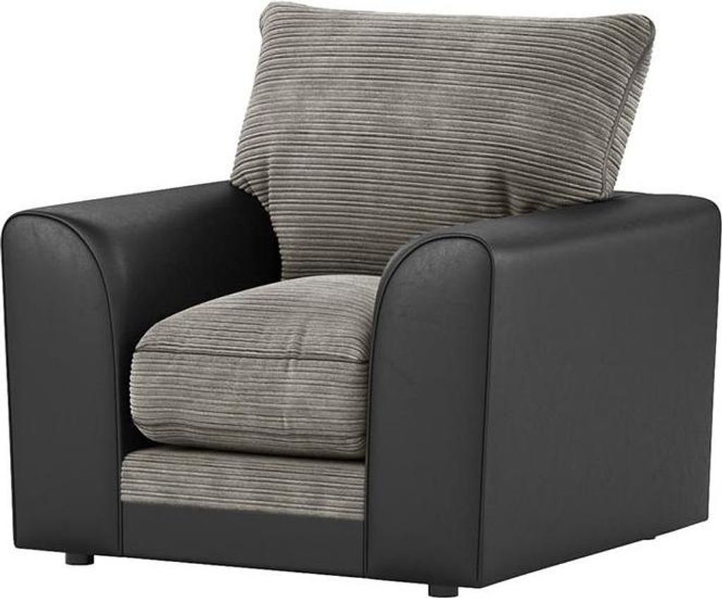 Sessel Dillon-Jumbo grey/Casco black-Polyesterfasern + Schaumstoff