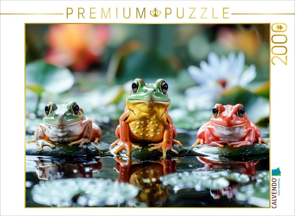 CALVENDO Puzzle Im Teich des Lebens schwimmen auch die Frösche nach oben | 2000 Teile Lege-Größe 90x67cm Foto-Puzzle für glückliche Stunden
