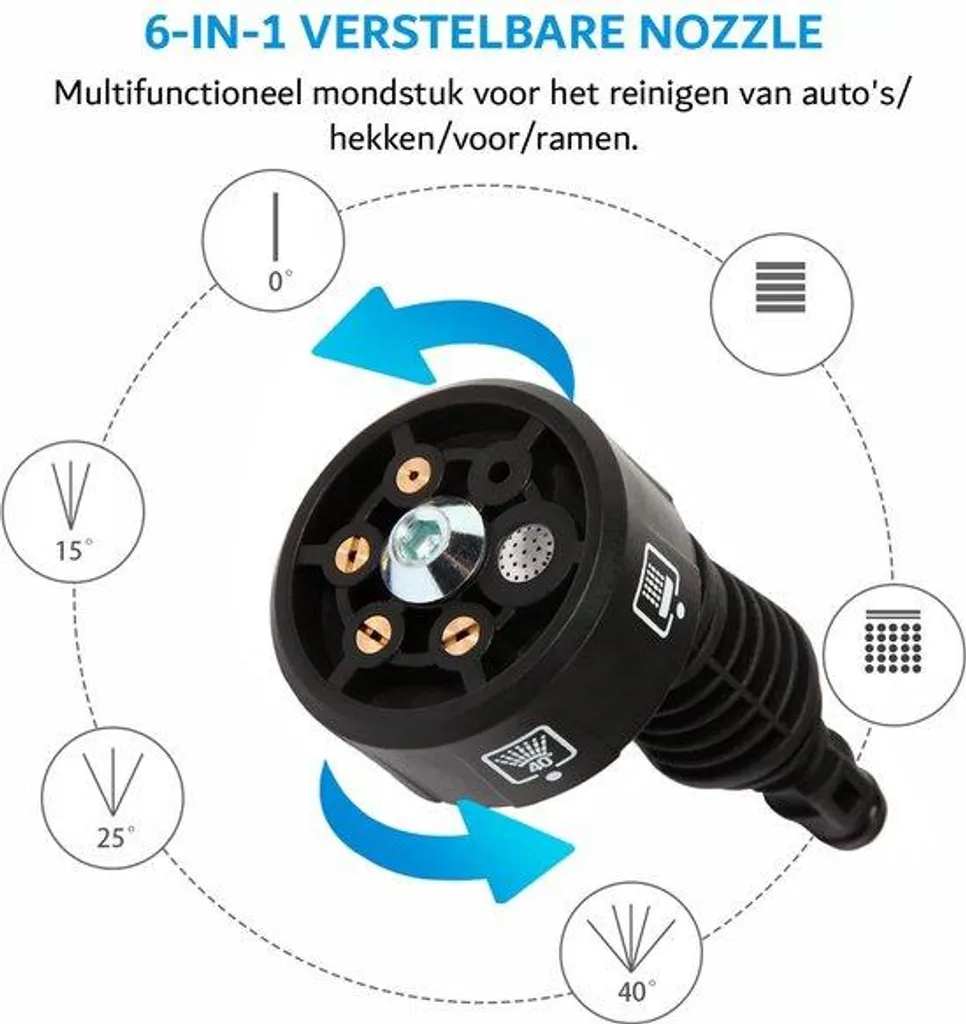 Nettoyeur haute pression sans fil pour lavage auto et terrasse 21V 4,0 Ah