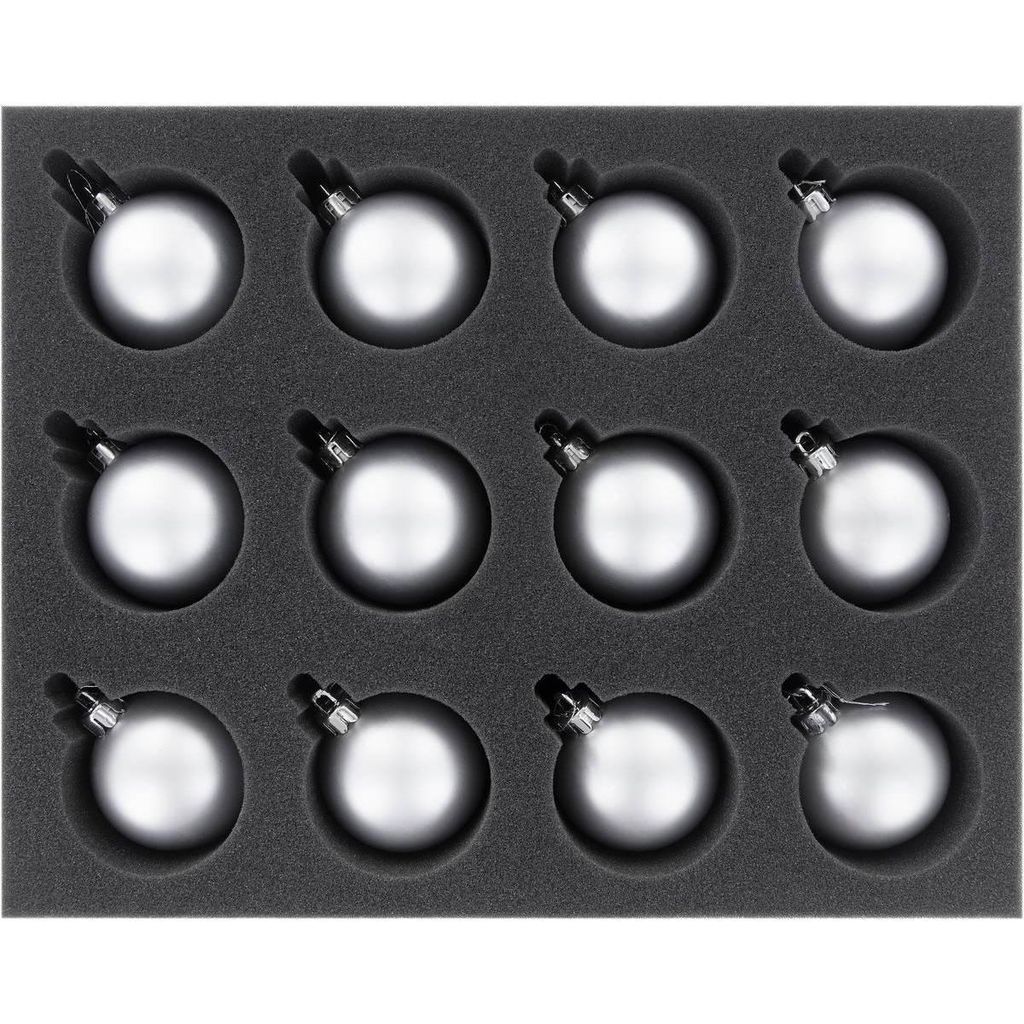 Schaumstoffeinlage für 12 Christbaumkugeln, 60 mm, Schutzlösung