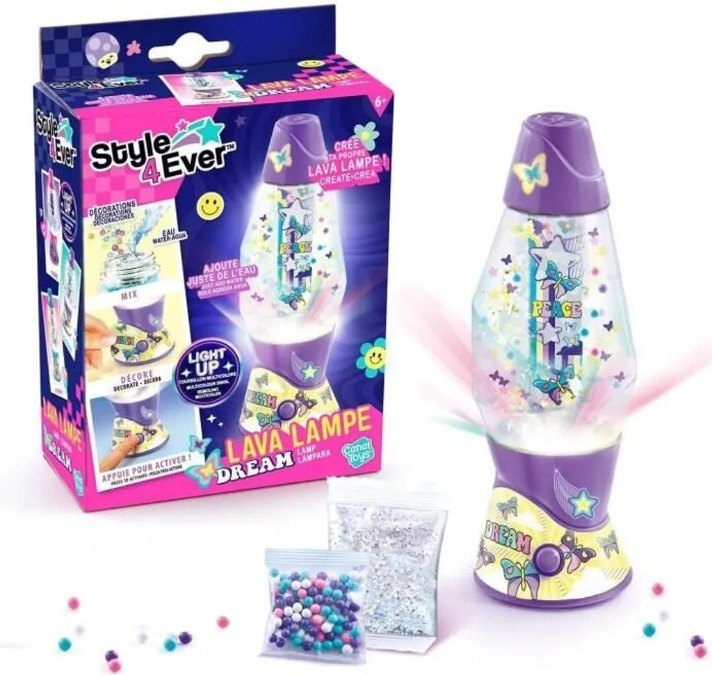 Kit Mini Lampada Lava Fai da Te Style 4 Ever Rosa - Regalo Bimba 6+ Anni