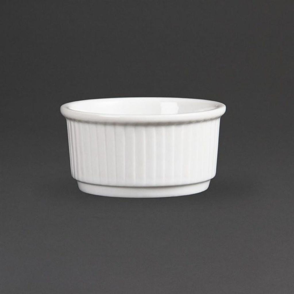 Olympia Whiteware stapelbare Auflaufförmchen 8,5cm (12 Stück)