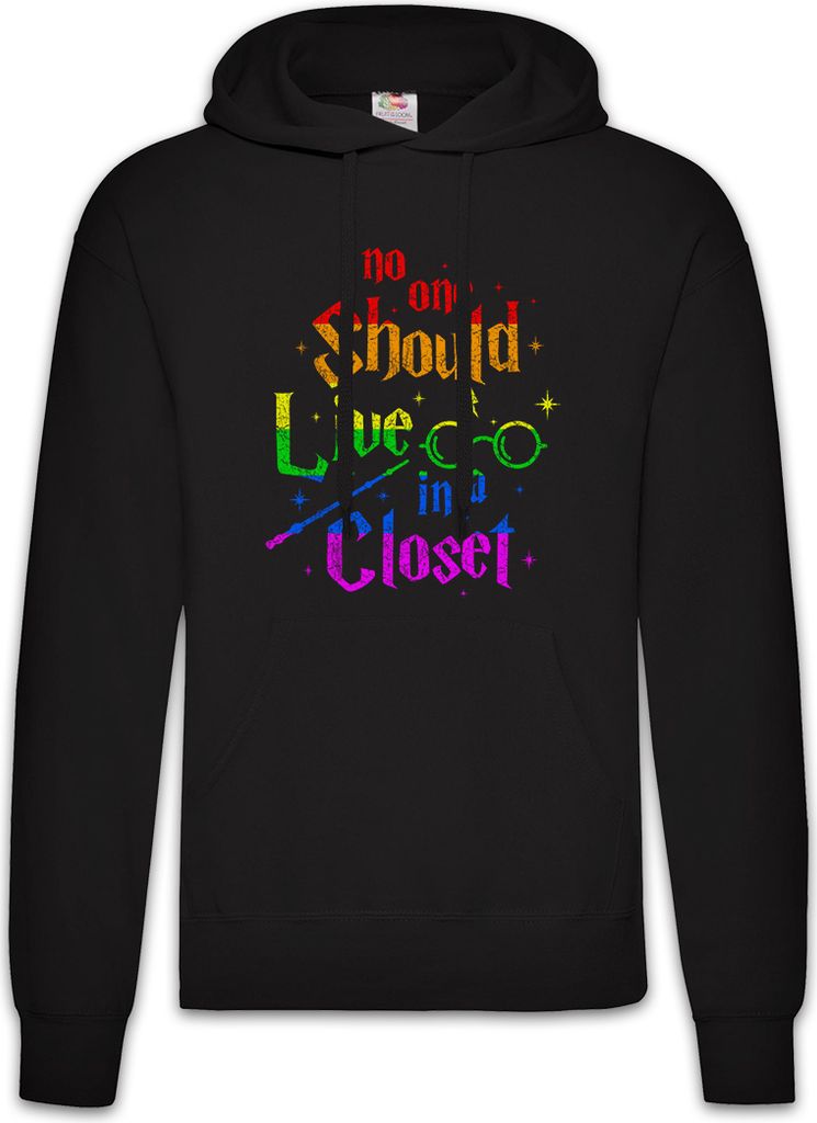 Urban Backwoods No One Should Live In A Closet, Herren Hoodie, Farbe: Schwarz, Größe: 3XL