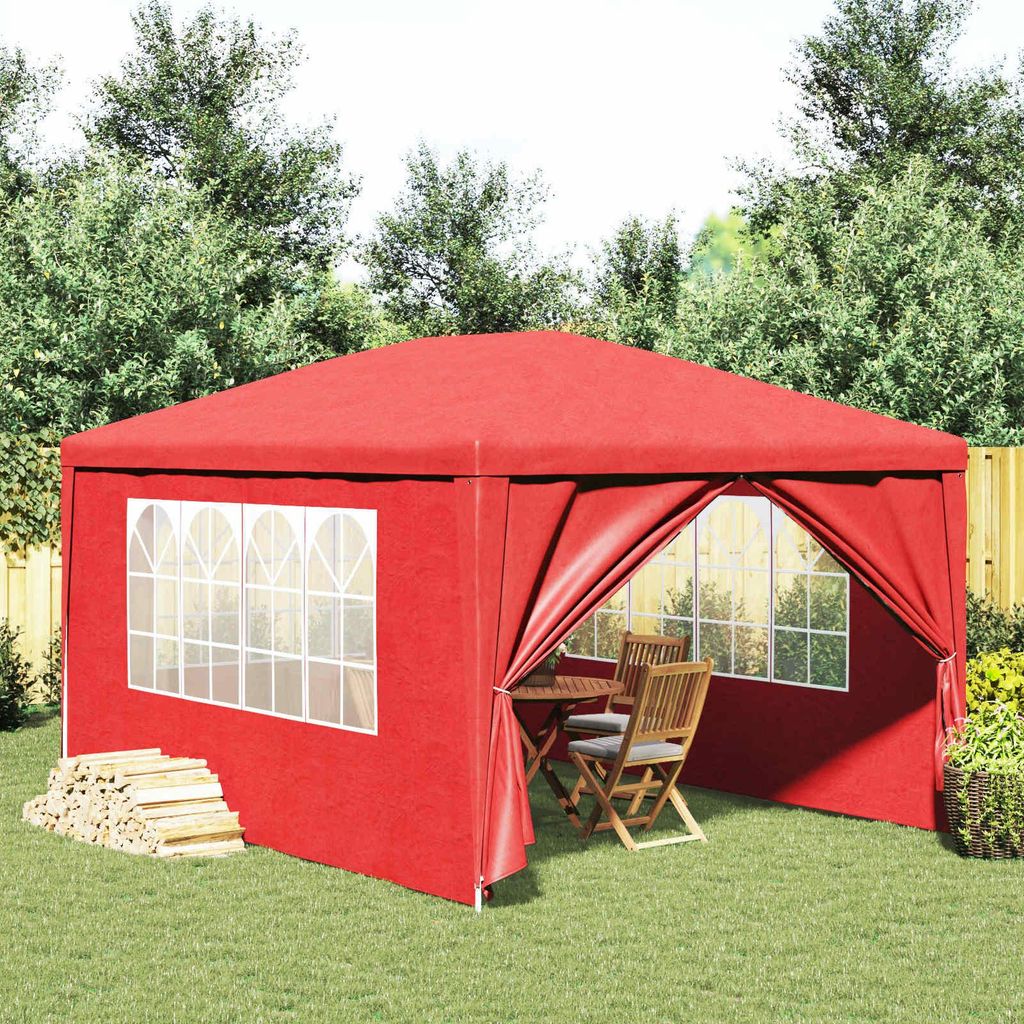 "Neues Produkt" Partyzelt mit Wand Rot 400x300x255 cm Polyethylen und Stahl - Pavillons & Partyzelte V3336