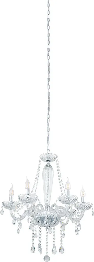 Suspension Basilano 1 à 6 flammes E14 Eglo en verre clair brillant
