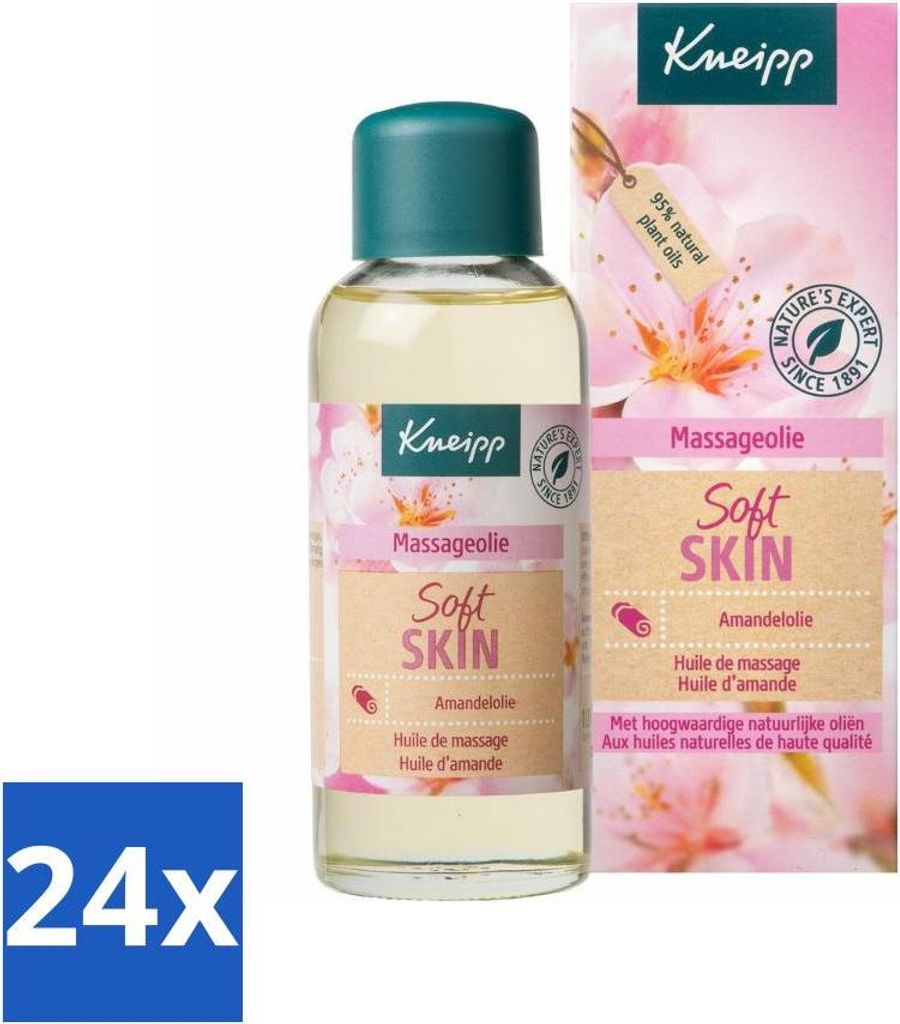 Kneipp - Massageöl - Hautzarte Mandelblüte - Für zarte & geschmeidige Haut - 100 ml - Vorteilspack - 24 Stücke