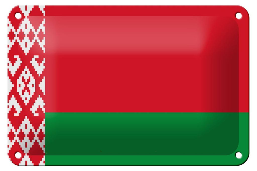 Blechschild Flagge Weißrussland 18x12cm Flag of Belarus