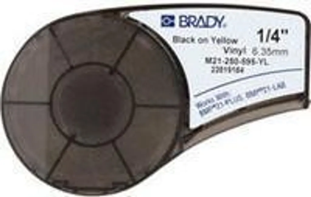 Étiquette Durable pour Surfaces Difficiles Brady Vinyle Noir sur Jaune 6mm
