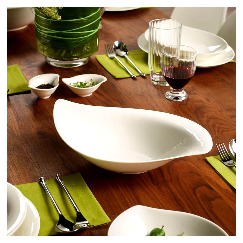 Villeroy und Boch New Cottage Salatschüssel, 36 x 24 cm, Premium Porzellan, Weiß
