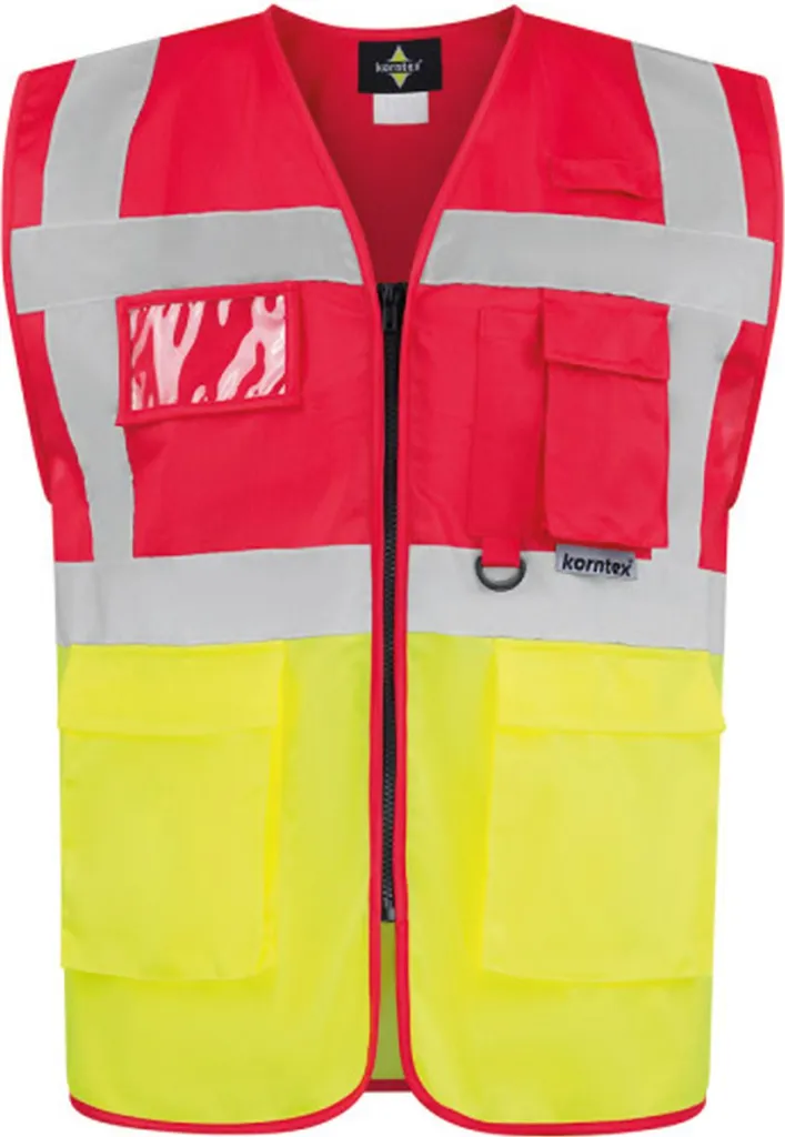 Korntex KXMF Gilet Alta Visibilità Executive Tasche Multifunzione XL
