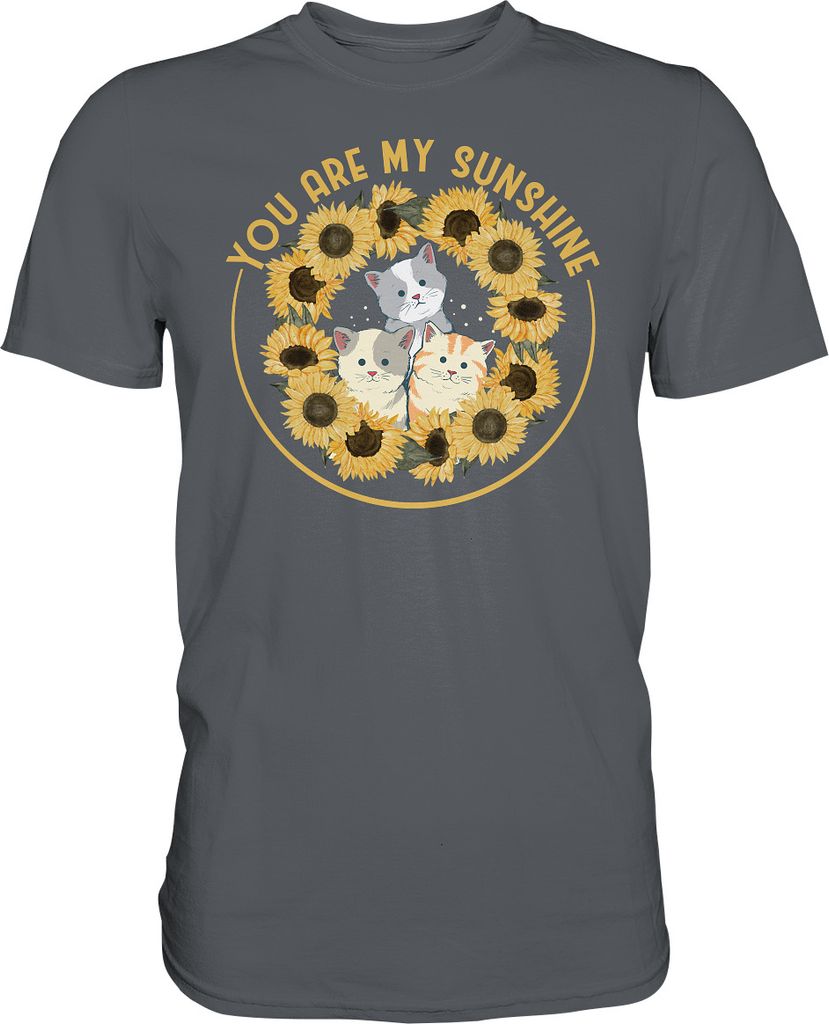 Katzen Sonnenblumen T-Shirt Gärtner Geschenk Garten – Dark Produktbild 