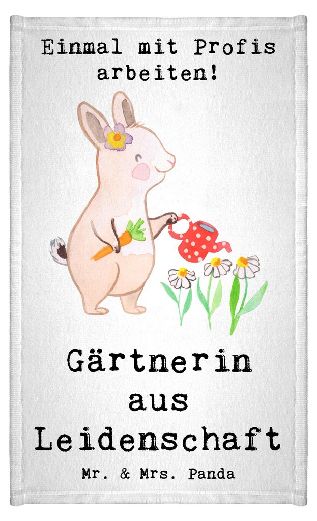 Mr. & Mrs. Panda Frotteetuch Gärtnerin Leidenschaft - Weiß - Geschenk, Gästehandtuch 30x50, Design Handtuch, baumwolle, Gärtnerei, Klein, Spruc...