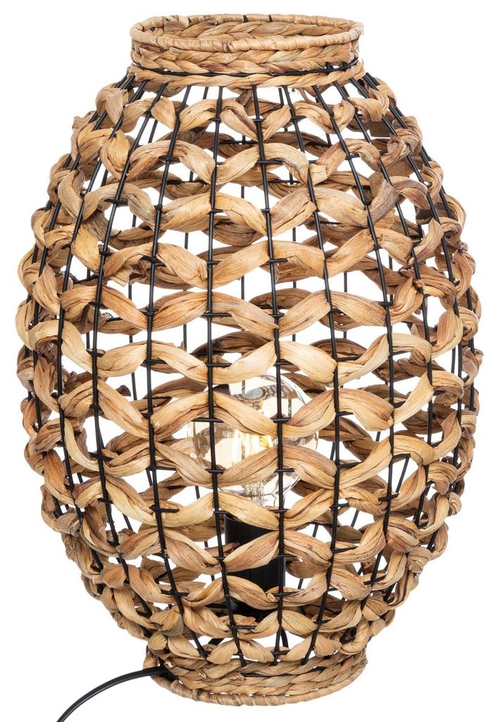 Tischleuchte SAND mit Lampenschirm aus Hyazinth, H. 40 cm Produktbild 