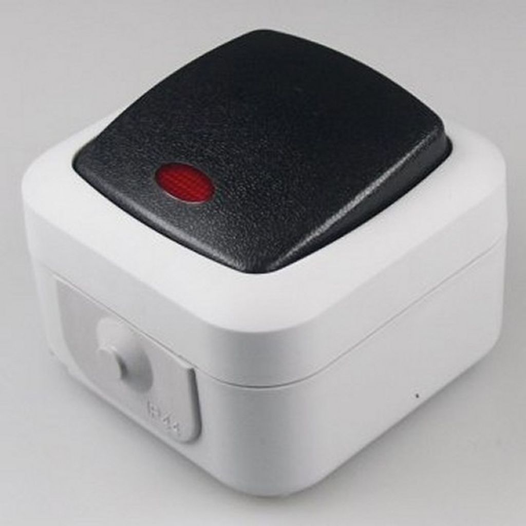 1213 Feuchtraum IP44 Kontroll-Schalter 10A inkl. Rahmen Produktbild 