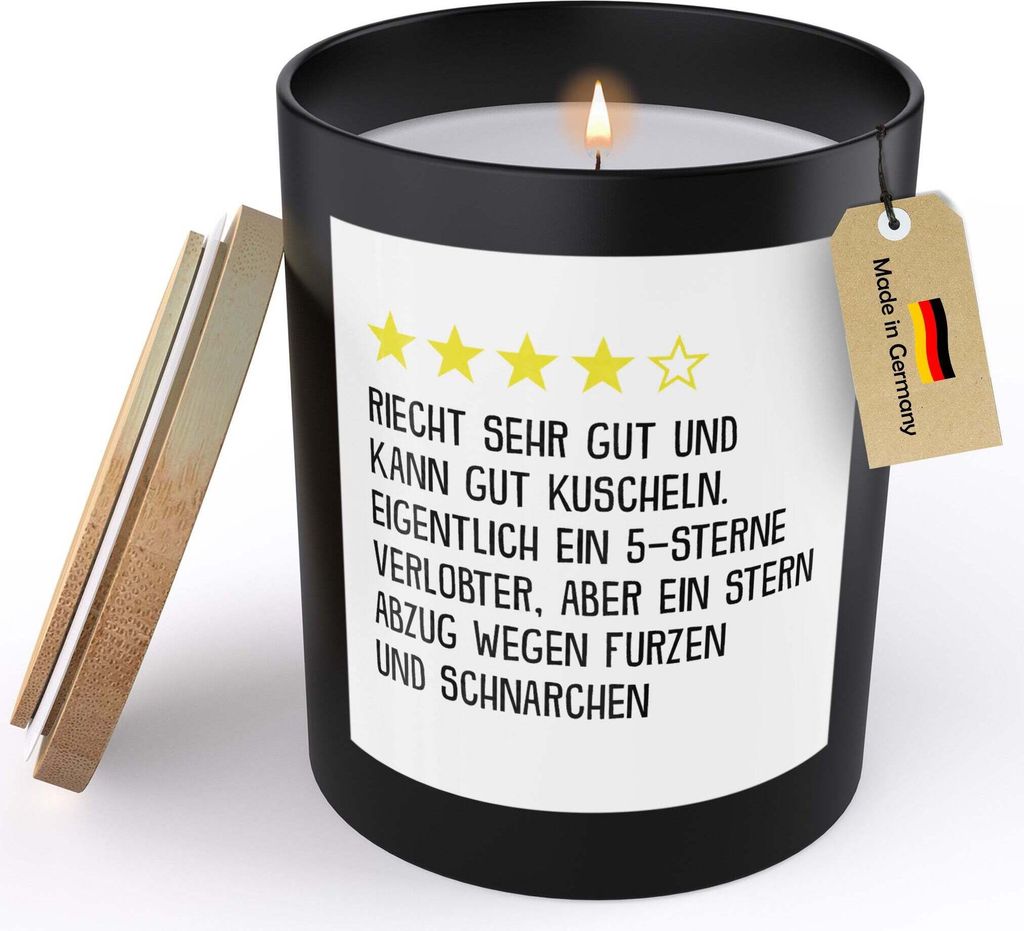 22Feels Verlobungsgeschenk Männer Spruchkerze für Ihn "Sterne" Sojawachs Kerze im Glas Verlobte Groom To Be Handgemacht mit Spruch Duft Deko Vega...