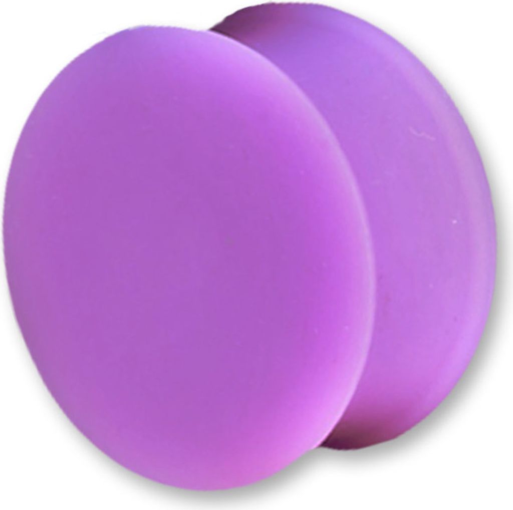 viva-adorno 1 Stück 6mm Silikon Plug Ohr Piercing Flesh Tunnel Silikon Plug in verschiedenen Farben Größe 6 - 20mm Z29 Violett