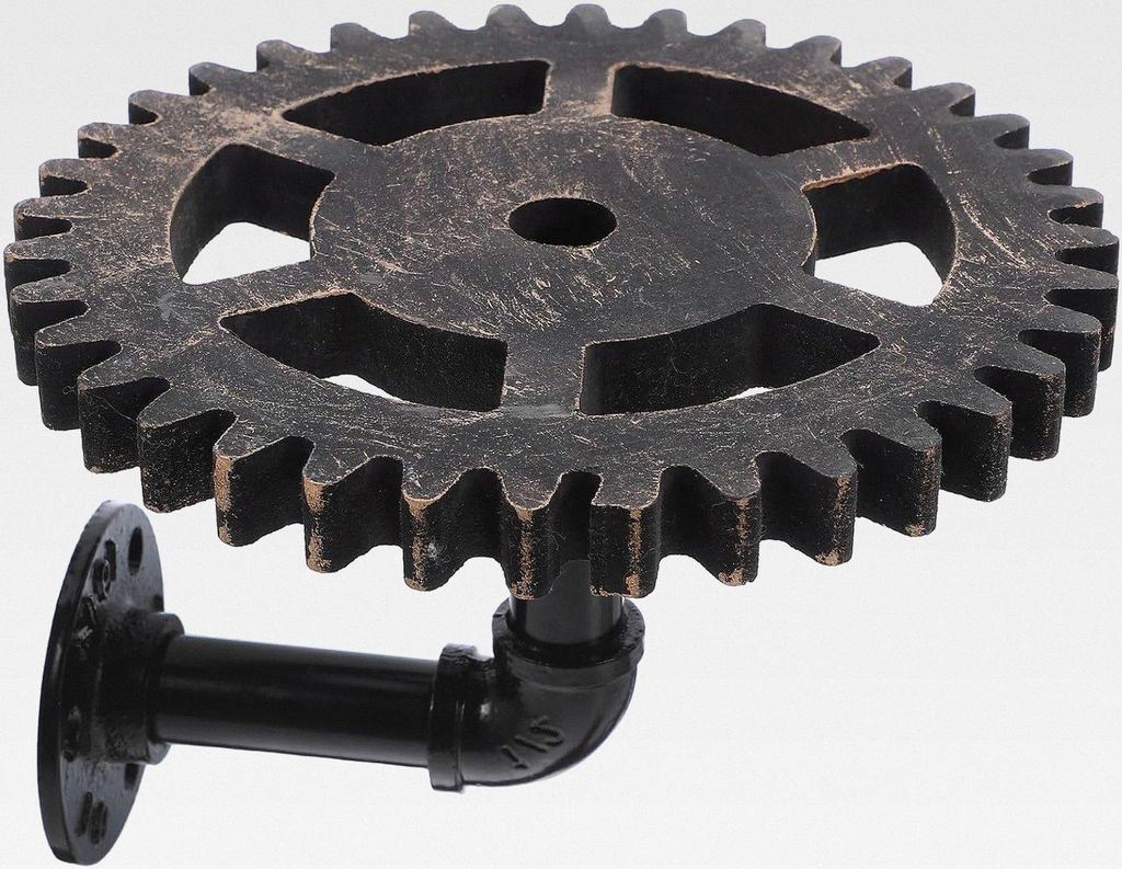 Steampunk Hängeregal aus Eisenrohr mit Zahnrädern Rustikales Metall Wandregal im Vintage Look Robustes Industrie Regal für Wohnzimmer Küche und...