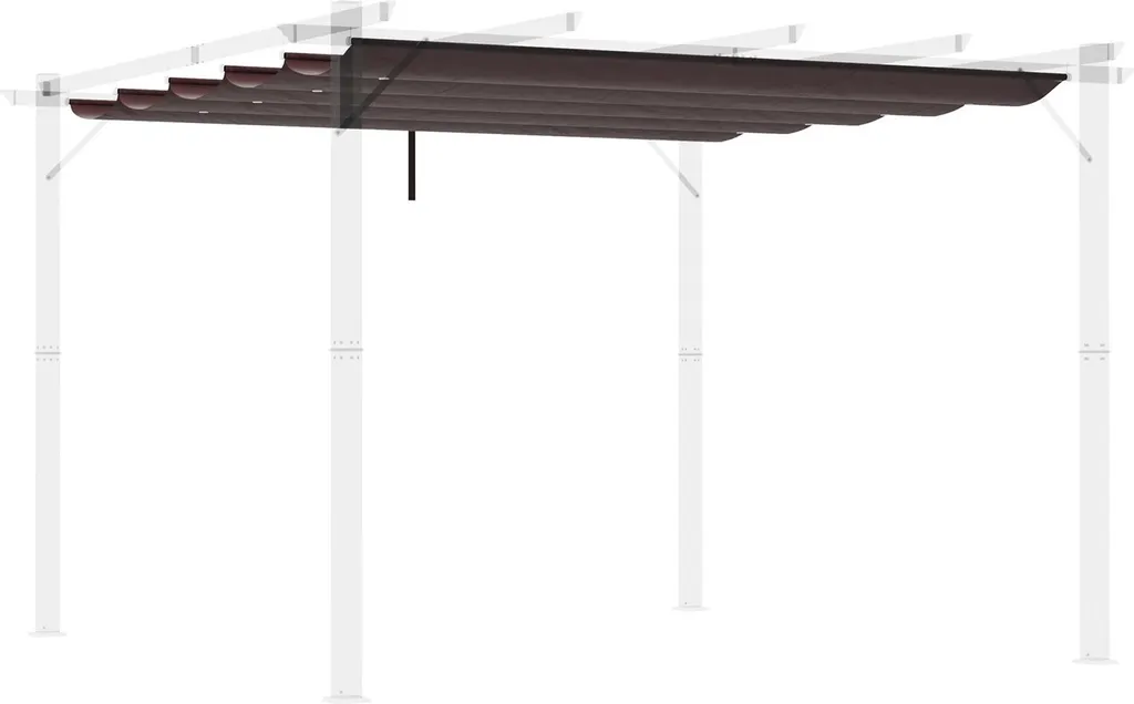 Toile pergola marron chocolat 250x255 cm avec 10 évacuations d'eau