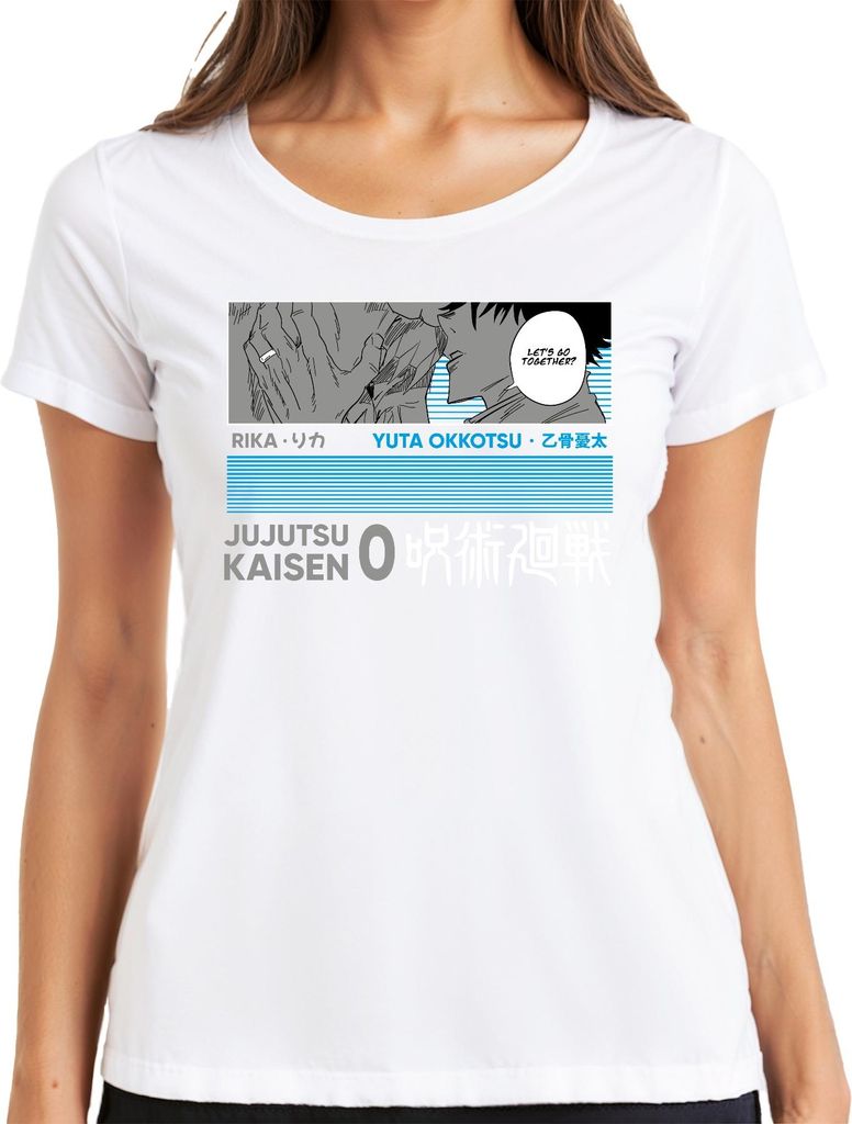Jujutsu Kaisen Yuta Okkotsu Rika Anime Manga Geschenk Vintage Damen T-Shirt, Weiß, XL
