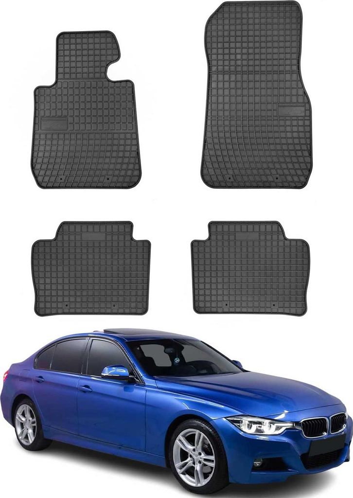 OMAC Gummi Fußmatten für BMW 3er F30 F31 M3 F80 2012-2019 Automatten Schwarz 4x