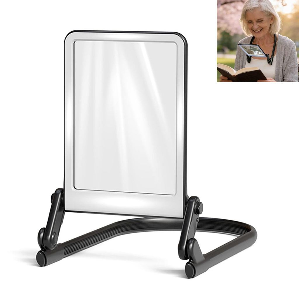 3X Hände frei Vergrößerungsglas hängenden Hals,Leselupe mit Produktbild 
