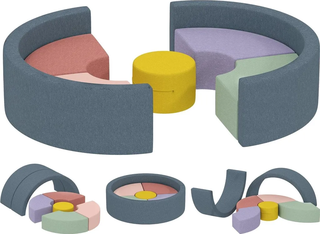 Blocs en mousse souple pour tout-petits avec housse lavable zip 5 pièces