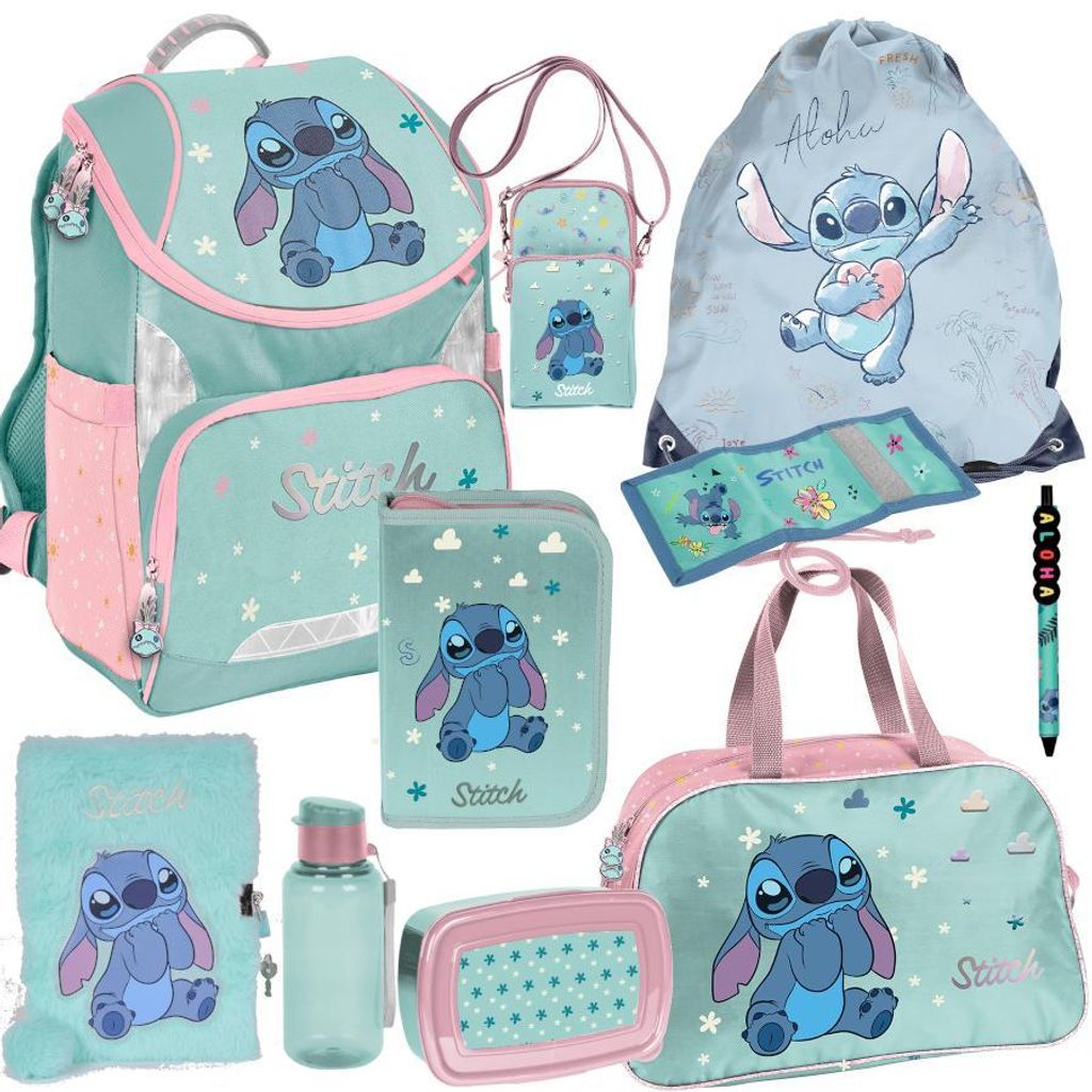 Mega Schulset XXL – Stitch Disney | 10-teiliges Schulranzen-Set Für Jungen & Mädchen Klasse 1–4