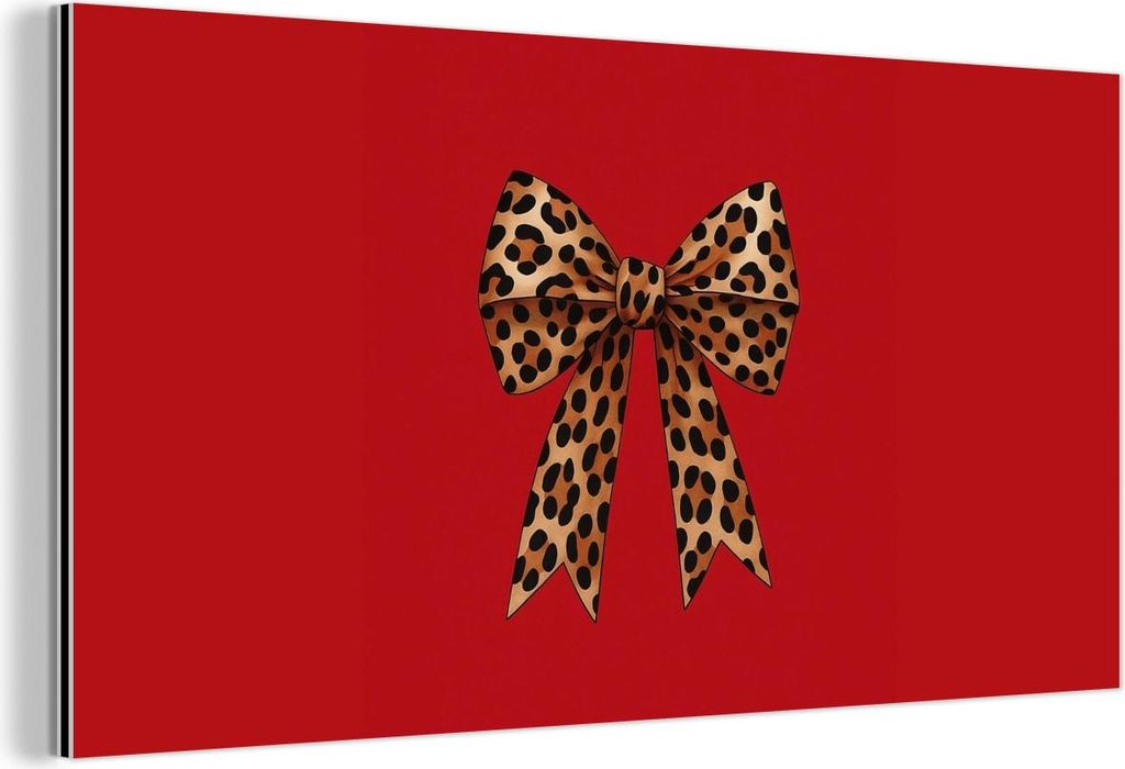 MuchoWow Wanddekoration Metall Metallbild Wandkunst 80x40 cm Fliege - Verschnörkelt - Panther - Rot MuchoWow Aluminium Gemälde - Wanddekoration -...