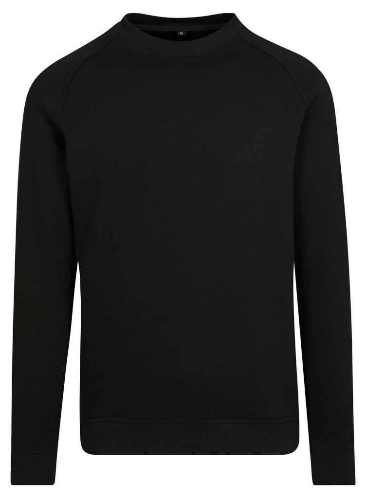 Build Your Brand - Sweatshirt Rundhalsausschnitt für Herren/Damen Uni Raglanärmel LT2183 (3XL) (Schwarz)