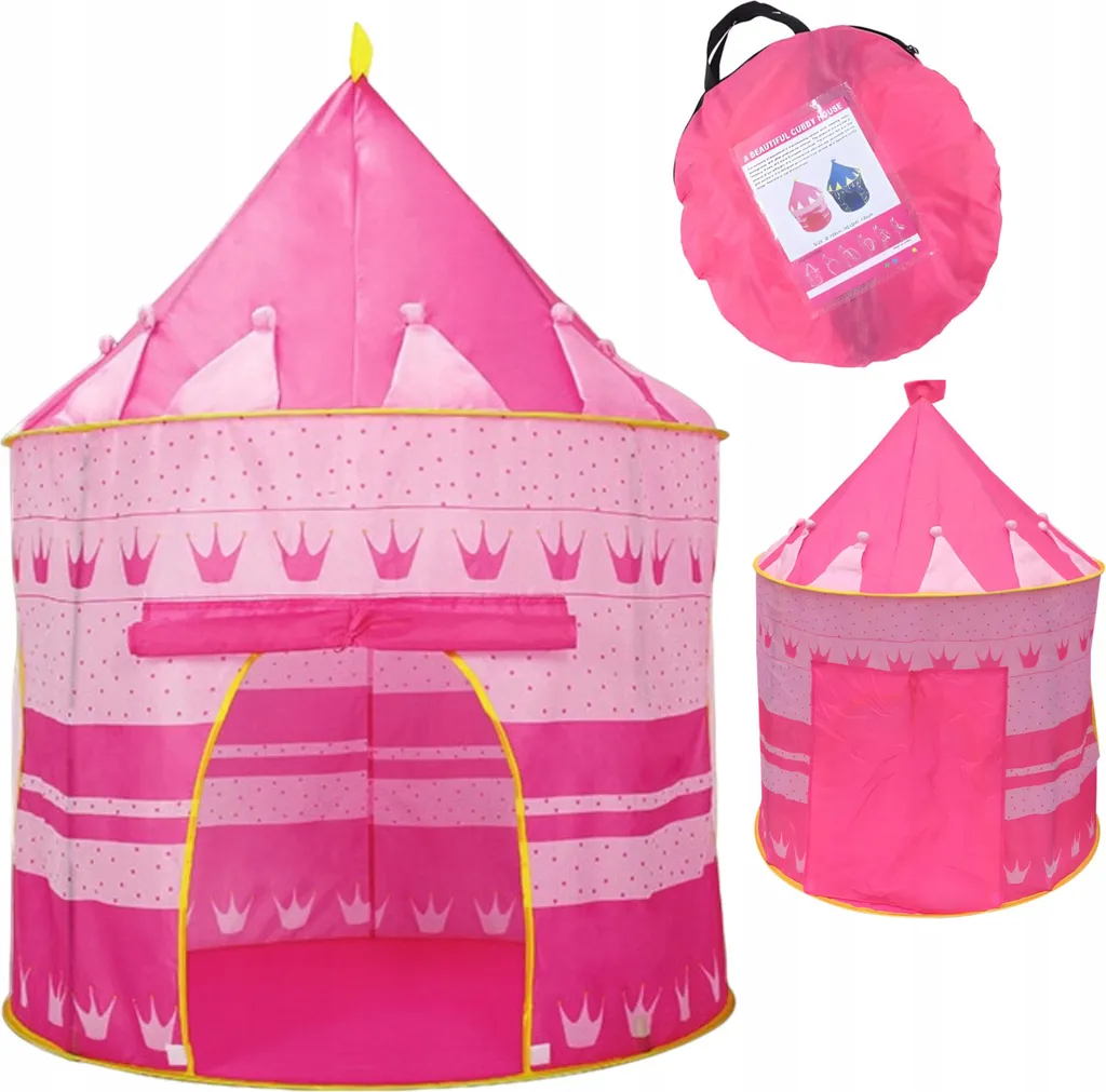 Tente Château Enfant 135 cm rose : fini le sol froid grâce au plancher