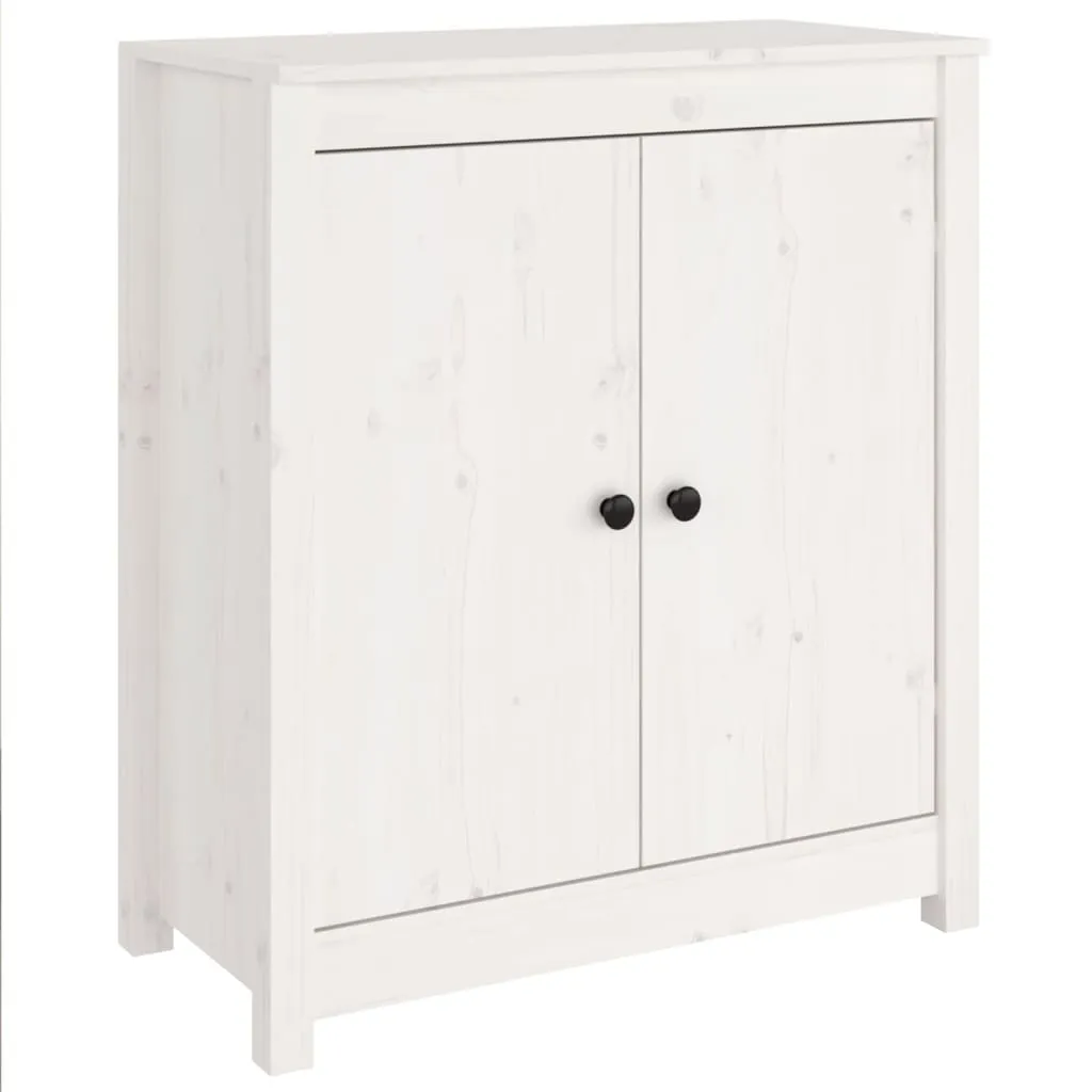 Mobile Credenza Legno Massello Bianco 70 cm - Design Scandinavo Economico - 2
