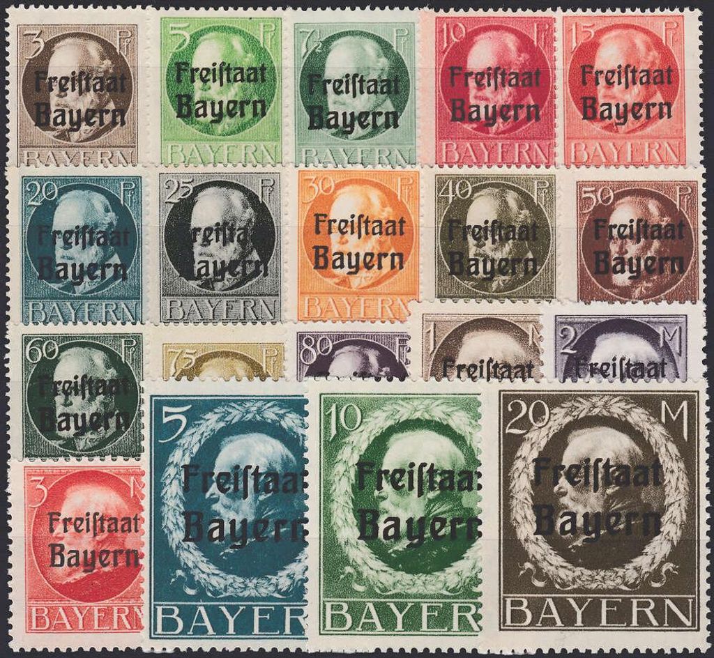 Bayern Nr. 152-170A postfrisch ** Freistaat 19 Werte