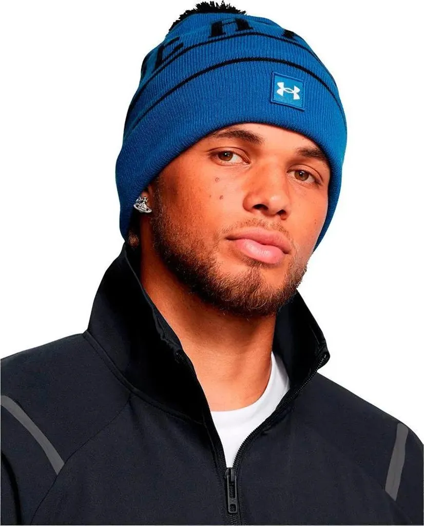Under Armour Bonnet Halftime Pom tech blue pour homme - Taille Unique - 3
