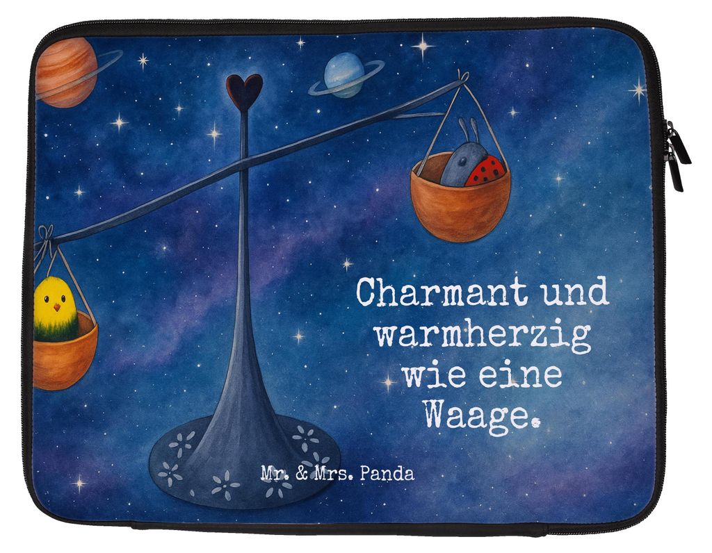 Mr. & Mrs. Panda Hülle Laptop Sternzeichen Waage Design 33 x 42 cm - Weiß - Geschenk, Biene, Laptophülle, Gleichgewicht, Tasche, Marienkäfer, L...