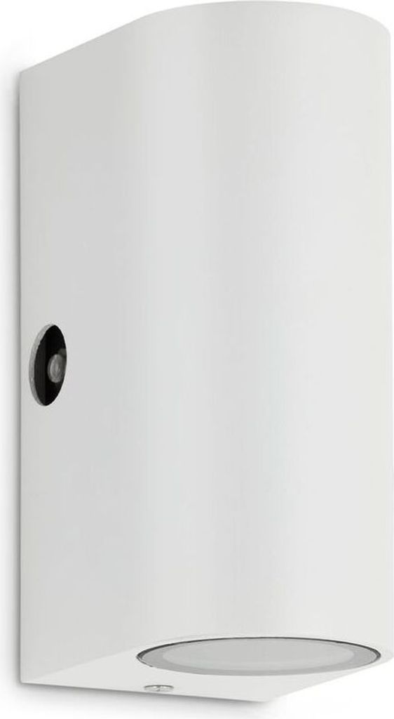 LED Außenleuchte Dämmerungssensor GU10 IP44 5 W weiß Metall Produktbild 