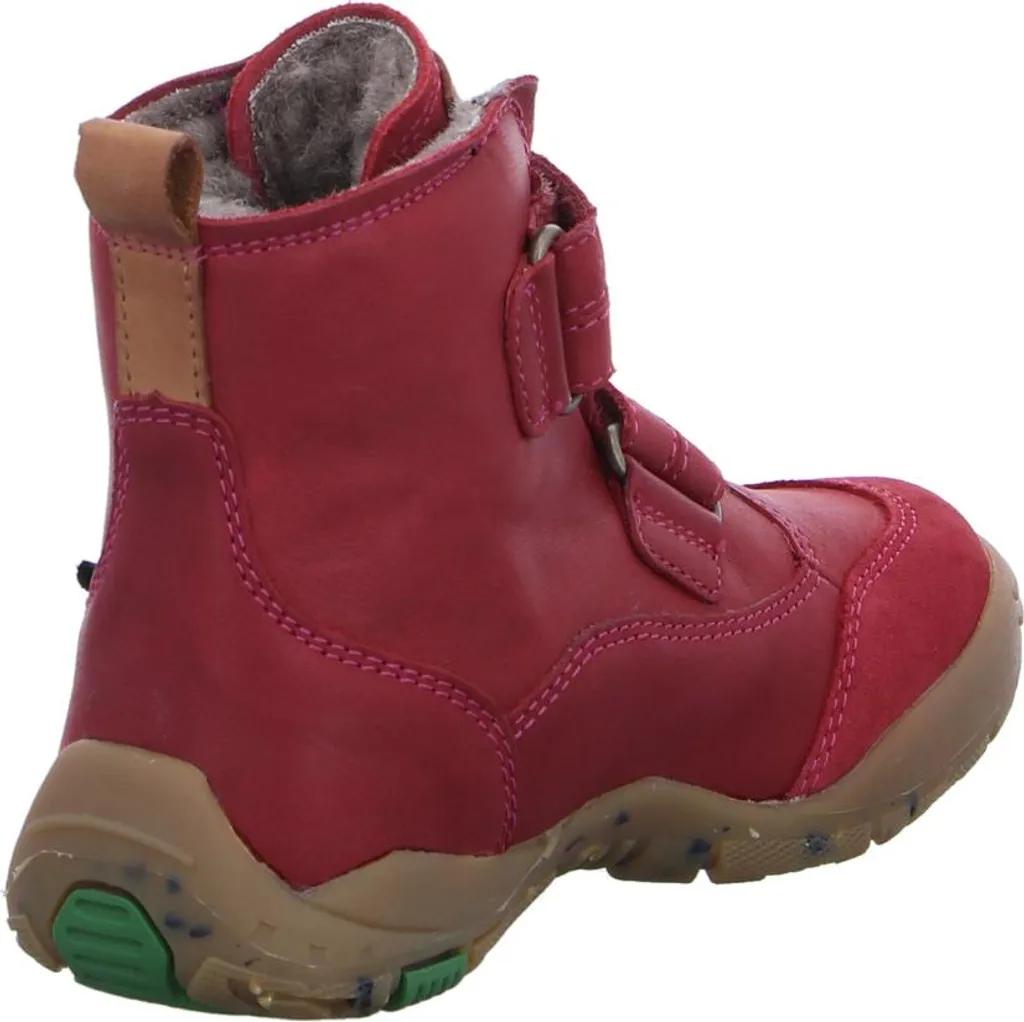 Vado Knuff Red 29 : Baskets en cuir rouge pour enfant avec scratchs
